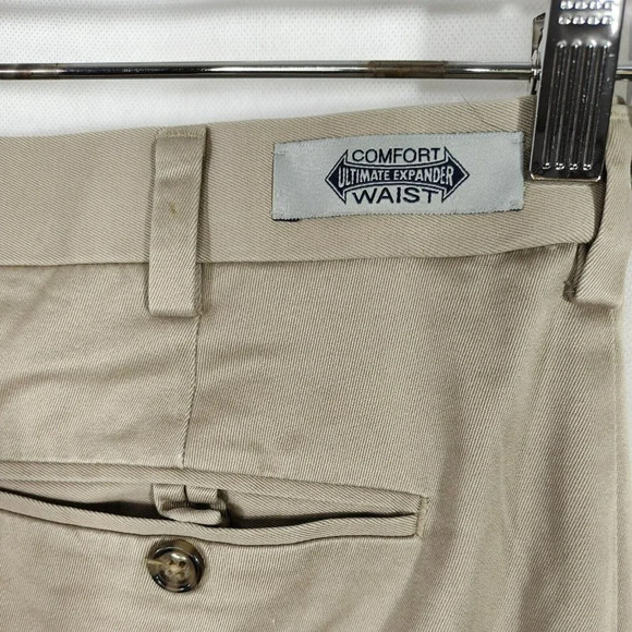 Roundtree and Yorke Khaki Chino Pants Men Size 38 x 29 Comfort Waist Straight - Picture 5 of 9